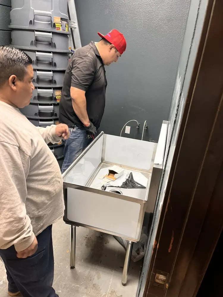 Commercial plumbing and sink installation in Lafayette